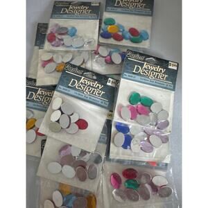 VTG Oval Rhinestone Crafts Jewels set of 14 packets 140 pieces in total